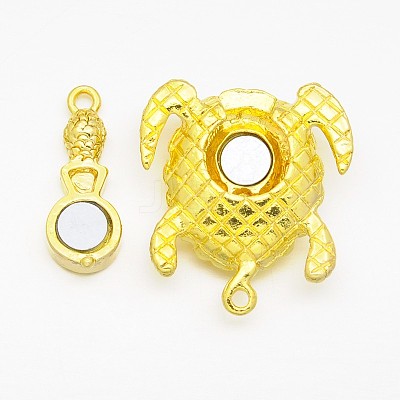 Alloy Rhinestones Magnetic Clasps with Loops X-ALRI-O015-02-1