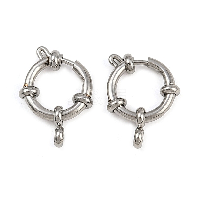 304 Stainless Steel Spring Ring Clasps STAS-B095-02P-03-1