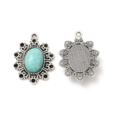 Retro Alloy Pendant Rhinestone Settings TIBEP-L020-15AS-1