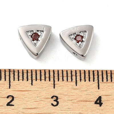 Real Platinum Plated Brass Micro Pave Cubic Zirconia Bead KK-H455-08P-02-1