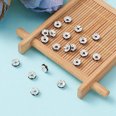 Brass Rhinestone Spacer Beads RB-YW0001-05B-04S-1