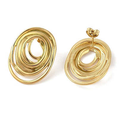 304 Stainless Steel Stud Earrings for Women LS-EJEW-S001-08-1