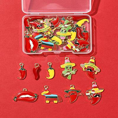 30Pcs 9 Styles Alloy Enamel Pendants FIND-FS0004-26-1