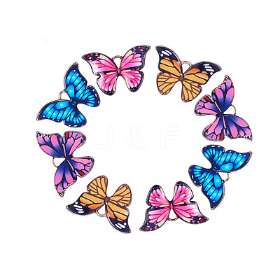 Light Gold Plated Alloy Enamel Pendants PALLOY-CJ0007-02-1