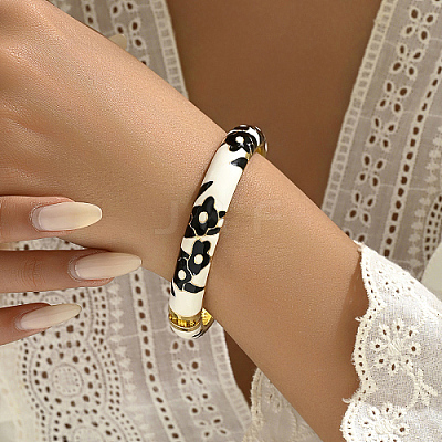 Enamel Flower Bangle SJ8593-1-1