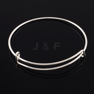 Adjustable Iron Expandable Bangle Making BJEW-R038-S-1
