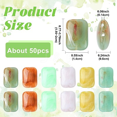50Pcs Opaque Acrylic Beads MACR-FS0002-50-1