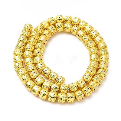 Electroplated Natural Lava Rock Beads Strands G-G984-10G-1