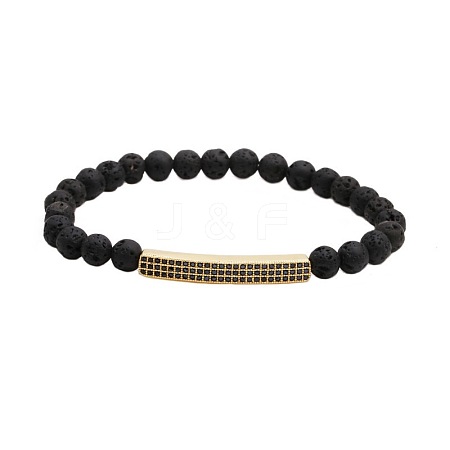 6MM Natural Lava Rock Beaded Bracelets PY2315-3-1