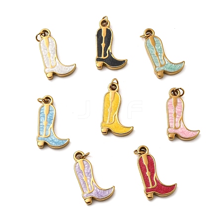 304 Stainless Steel Enamel Pendants STAS-B097-26G-07-1