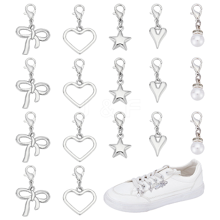 20Pcs 5 Styles Alloy Shoe Charms HJEW-WR00011-1