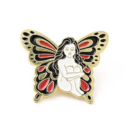 Angel Fairy Butterfly Wing Enamel Pin JEWB-J005-01A-G-1