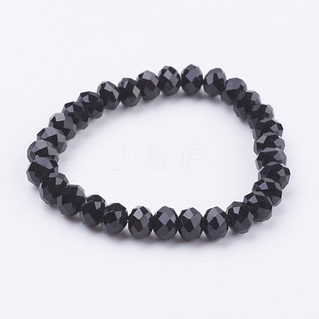 Glass Beads Stretch Bracelets GLAA-K018-01A-1