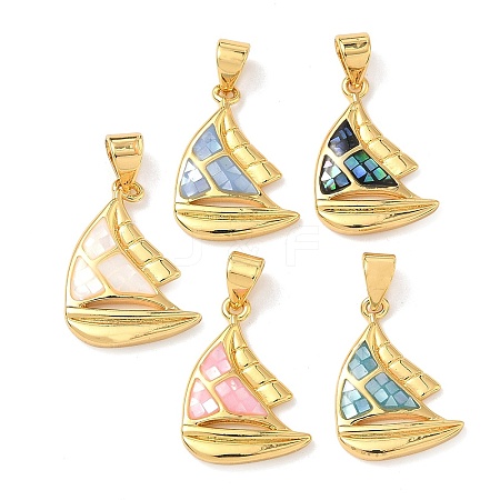 Brass Enamel Pendants KK-H534-04G-1