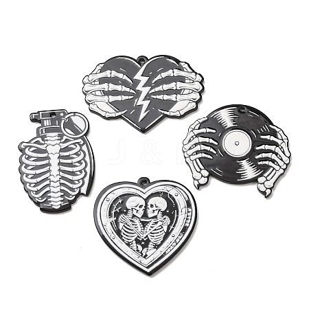 Halloween Embossed Single Face Printed Acrylic Pendants AC-CBAC02B-04-1