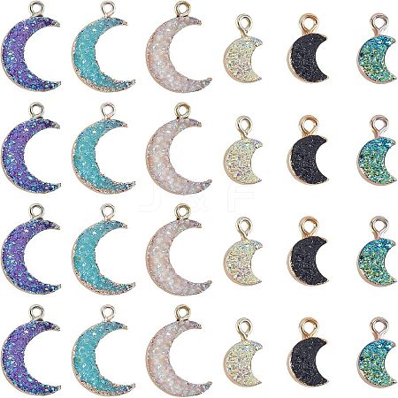 Druzy Resin Charms RESI-FH0001-15LG-1