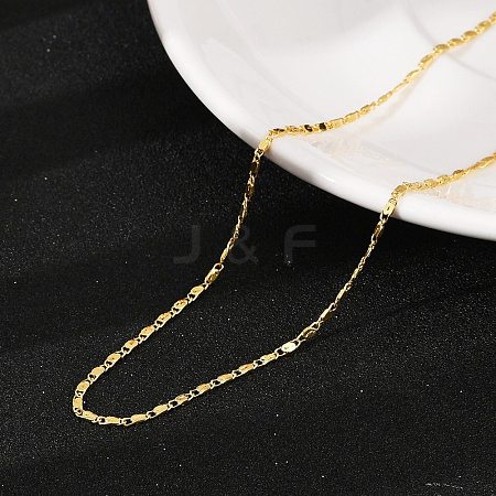 Brass Oval Link Chain Necklaces NJEW-H053-01A-G02-1