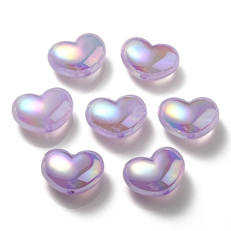 UV Plating Rainbow Iridescent Imitation Jelly Acrylic Beads X-OACR-C007-08A-1