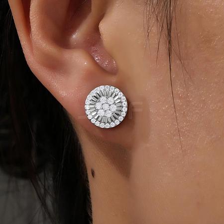 925 Sterling Silver Pave Moissanite Stud Earrings for Women MB9290-1