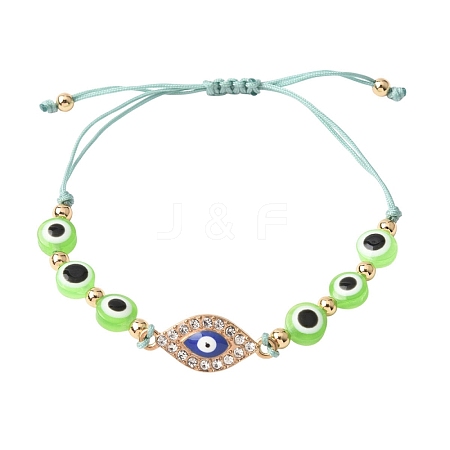 Resin Evil Eye Braided Bead Bracelets for Women BJEW-FS00018-04-1