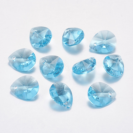 Faceted Glass Rhinestone Pendants RGLA-F053-E-202-1