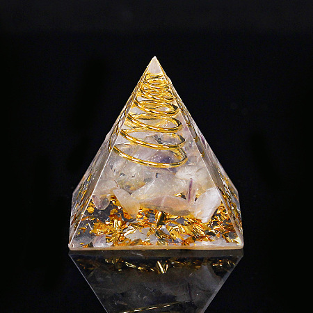 Orgonite Pyramid Resin Display Decorations G-PW0005-05P-1