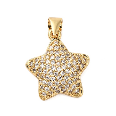 Brass Micro Pave Cubic Zirconia Pendants X-KK-A228-03G-1