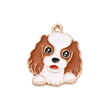 Animal Puppy Alloy Enamel Pendants FIND-V001-03G-04-1