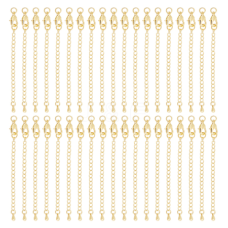 24 Sets Long-Lasting Plated Brass Chain Extender KK-UN0002-51-1