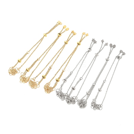 8Pcs 2 Style Adjustable 304 Stainless Steel Slider Bracelet Making AJEW-PH0011-83-1