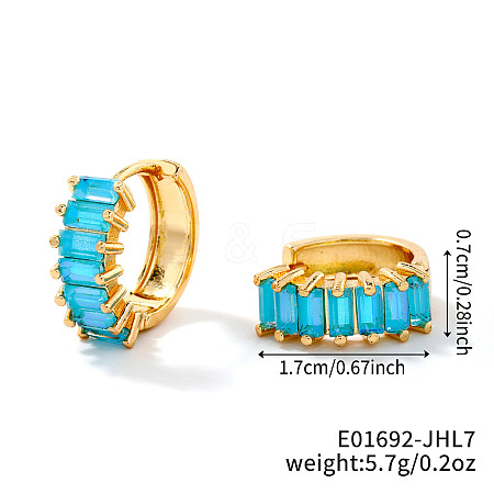 Brass Rectangle Hoop Earrings NZ4361-24-1