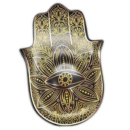 Ceramics Hamsa Hand/Hand of Miriam with Flower Jewelry Tray WG39177-02-1