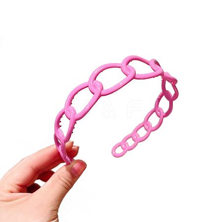 Plastic Curb Chains Shape Hair Bands OHAR-PW0003-188I-1