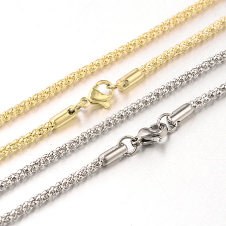 304 Stainless Steel Popcorn Chain Necklaces NJEW-J032-22-1