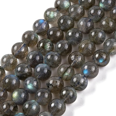 Grade AA Natural Gemstone Labradorite Round Beads Strands G-E251-33-6mm-01-1