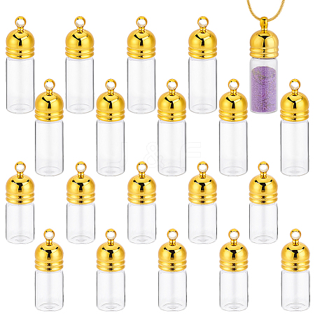 20Pcs 2 Styles Transparent Glass Wishing Bottle Pendant FIND-GA0008-41-1