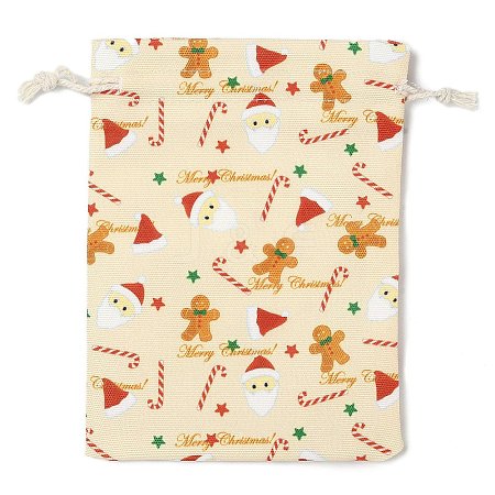 Christmas Theme Cloth Printed Storage Bags ABAG-F010-02B-04-1