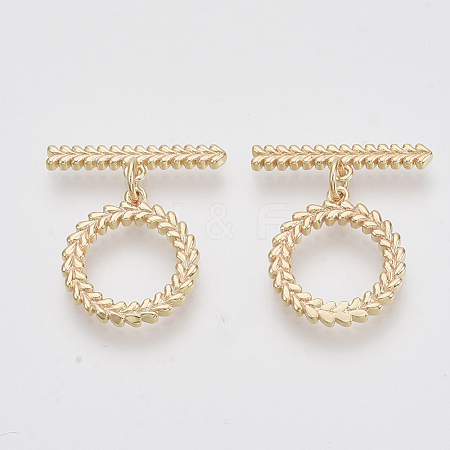 Brass Toggle Clasps X-KK-N216-43-1