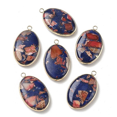 Dyed Synthetic Imperial Jasper Pendants G-D337-03E-G-1