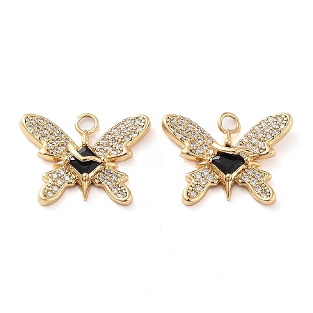 Rack Plating Brass Micro Pave Cubic Zirconia Pendants KK-M280-13G-02-1