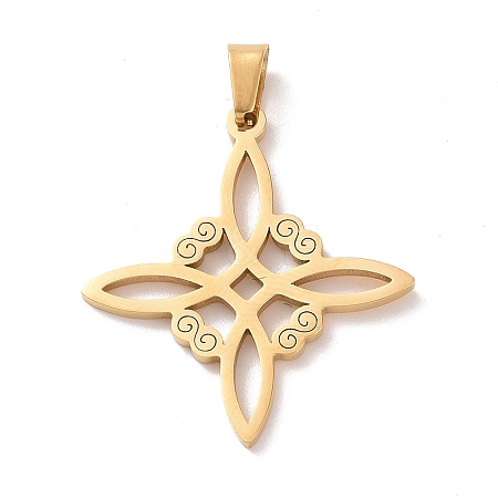 304 Stainless Steel Hollow Pendants X-STAS-P313-01G-1