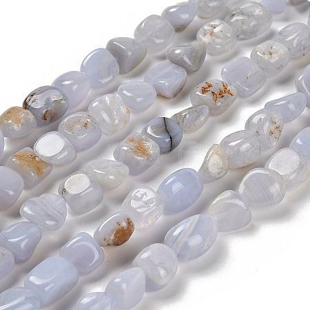 Natural Blue Lace Agate Beads Strands G-P497-01E-71-1