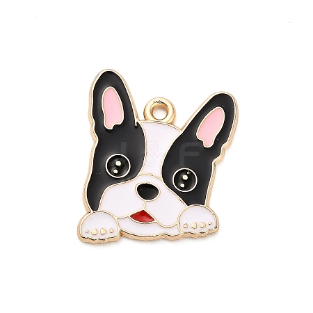 Animal Puppy Alloy Enamel Pendants X-FIND-V001-03G-02-1