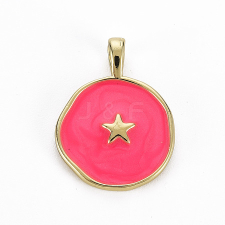 Brass Enamel Pendants KK-Q283-057L-NR-1