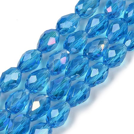 Transparent Electroplate Glass Beads Strands LS-EGLA-N013-T10mm-B17-1