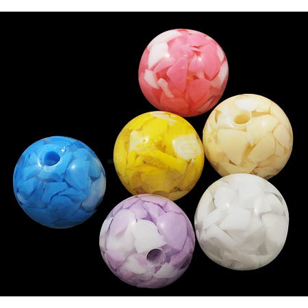 Resin Round Beads X-RB637Y-1