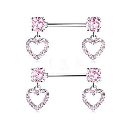 304 Stainless Steel Rhinestone Nipple Rings WG0E32C-04-1