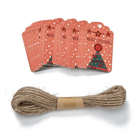 Rectangle Christmas Theme Kraft Paper Cord Display Cards CDIS-K003-02C-1