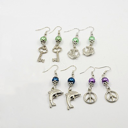 Glass Pearl Earrings EJEW-MSMC003-M3-1