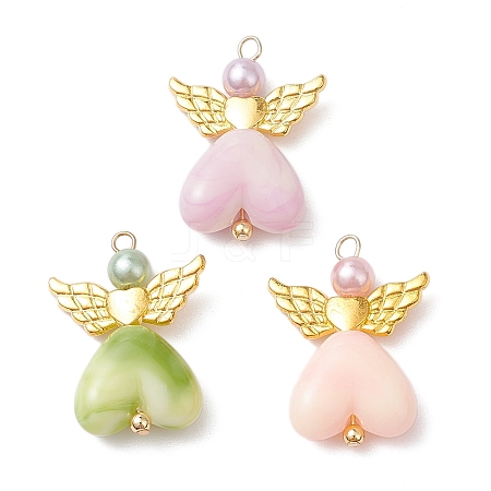 3Pcs 3 Colors Opaque Acrylic Pendants PALLOY-JF03353-1